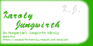 karoly jungwirth business card